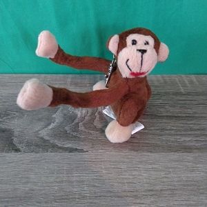 X & O Brown Monkey Stuffed Animal on Chain